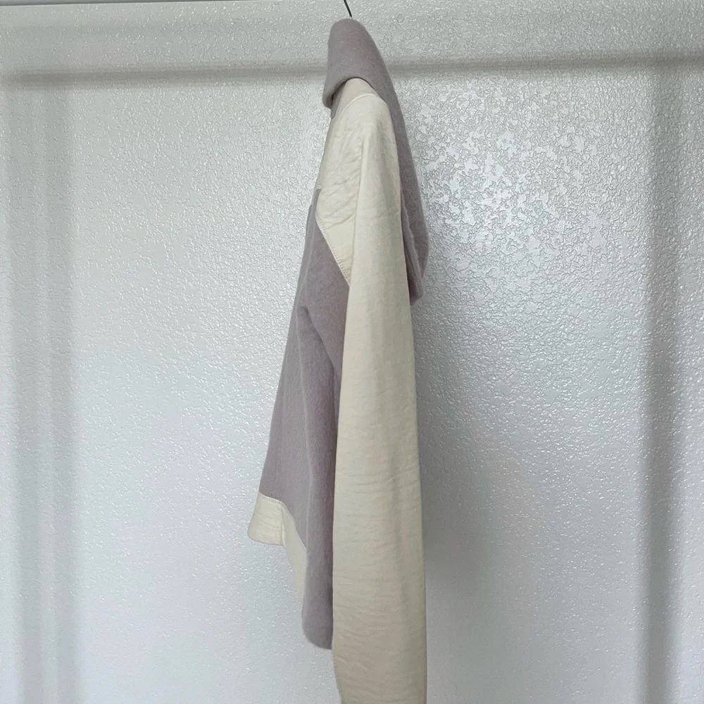 Cream leather & lavender cotton leaver jacket - Picture 7 of 13